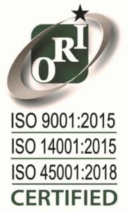 ORI Logo with multiple ISO Certifications listed